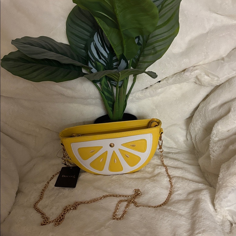 Aldo Martins Yellow and White Citrus Crossbody Bag